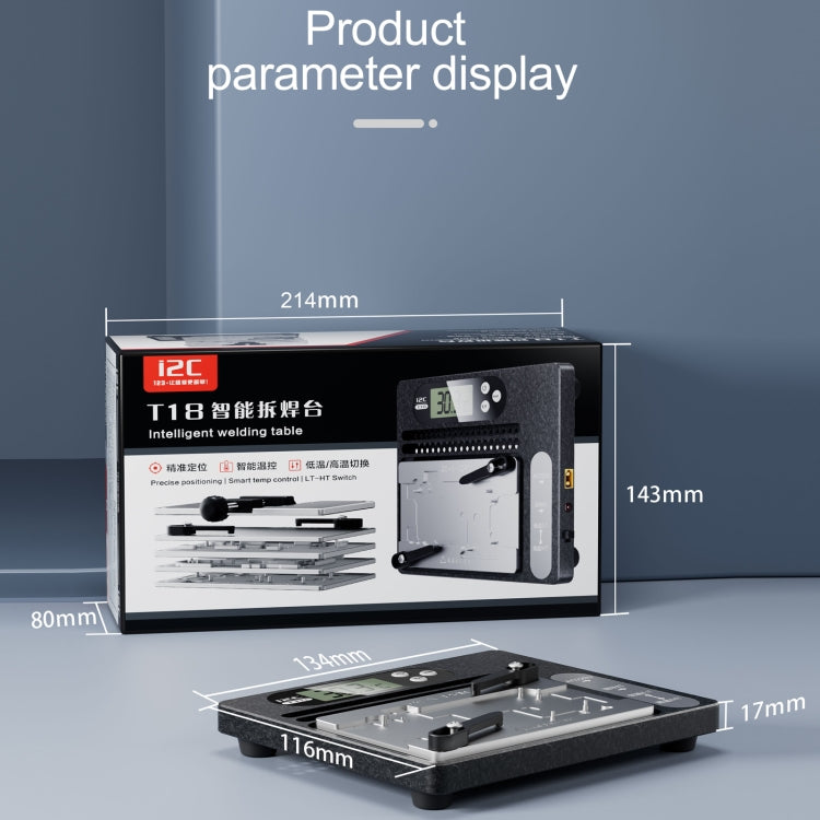 Layered desoldering station with PCB motherboard with i2C LCD display T18 with universal module, With Universal Module