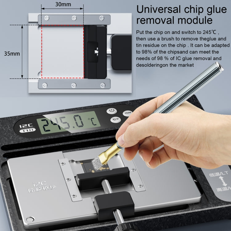 Layered desoldering station with PCB motherboard with i2C T18 LCD display with glue removal module, With Glue Removal Module