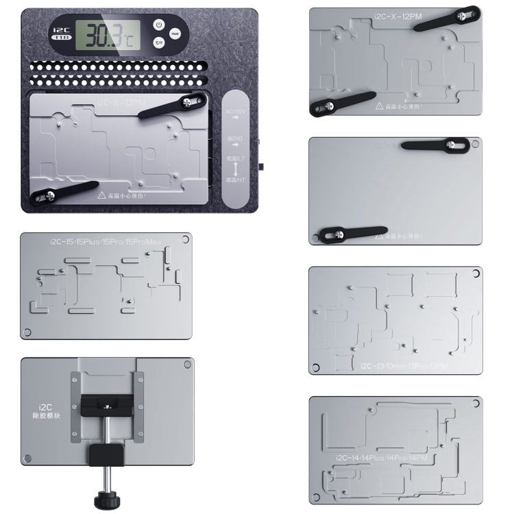 Stazione dissaldante a strati per scheda madre PCB con display LCD i2C T18 per iPhone X-15 Pro Max con modulo di rimozione colla, For iPhone X-15 Pro Max Module+Glue Removal Module