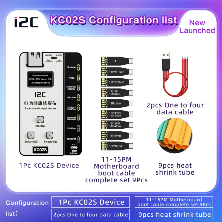 Strumento di attivazione del dispositivo di recupero della salute della batteria i2C KC02S per iPhone serie 11-15, KC02S