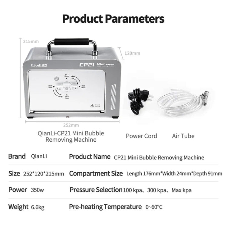 Macchina per la rimozione di bolle di mini schermo LCD Qianli CP21, Qianli CP21 Mini, EU Plug