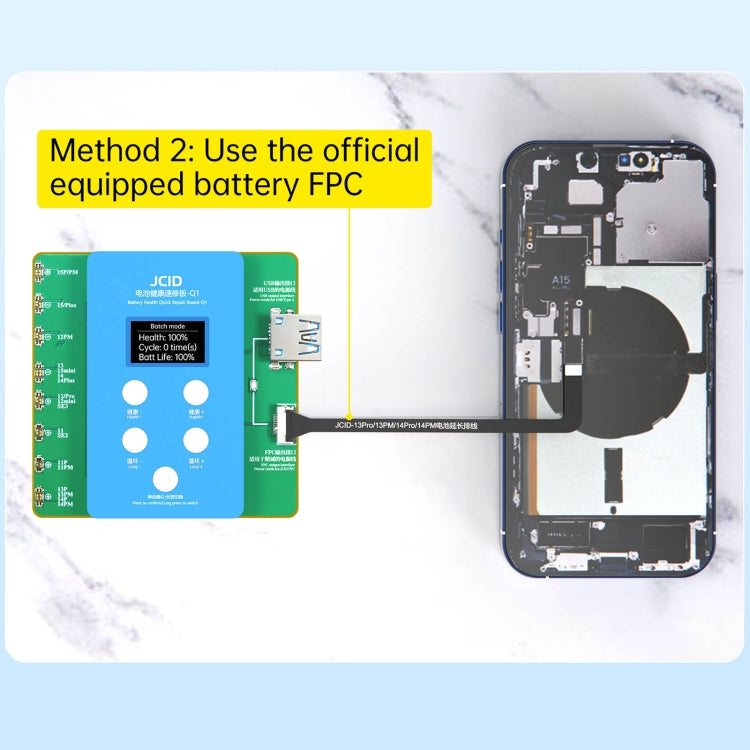 Scheda di riparazione rapida JCID Q1 per la salute della batteria per iPhone 11-15 Pro Max, Q1