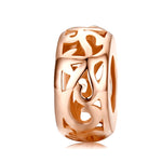 Accessori per braccialetti fai-da-te con perle in argento sterling S925 Perline sfuse in oro rosa cavo