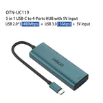 Onten UC119 HUB USB-C 5 in 1 con 4 porte USB-A