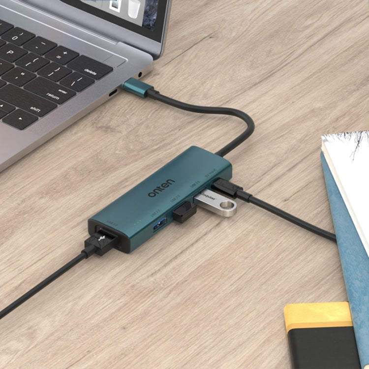Onten UC119 HUB USB-C 5 in 1 con 4 porte USB-A