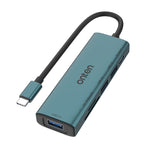 Onten UC120 Lettore di schede 6 in 1 da USB-C a SD/TF con HUB USB a 3 porte e ingresso 5V, UC120