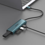 Onten UC120 Lettore di schede 6 in 1 da USB-C a SD/TF con HUB USB a 3 porte e ingresso 5V, UC120