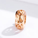 Accessori per braccialetti fai-da-te con perle in argento sterling S925 Perline sfuse in oro rosa cavo