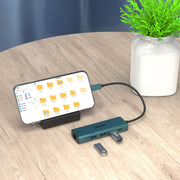 Onten UC121 HUB 5 in 1 da USB-C/Type-C a USB 3.0 con ingresso 5V e scheda di rete 100Mbps, UC121