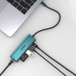 Onten UC122 6 in 1 da USB-C/Tipo-C a SD + scheda TF + HUB USB 3.0 con ingresso 5 V e scheda di rete 100 Mbps, UC122
