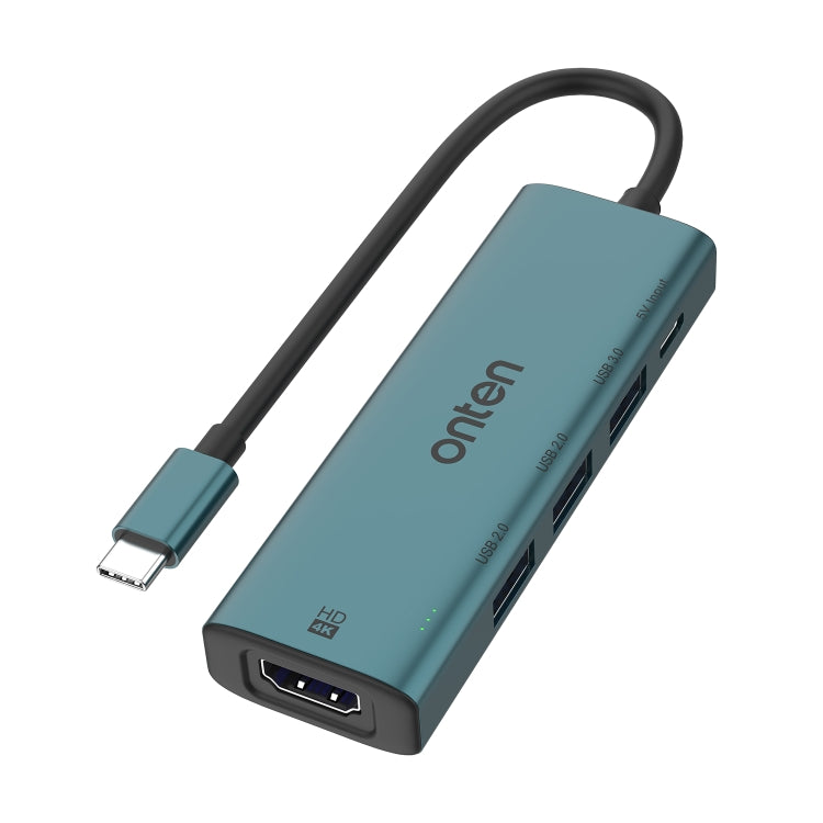 Onten UC123 Docking station HUB 5 in 1 da USB-C/Tipo-C a HDMI + USB 3.0 con ingresso 5V, UC123