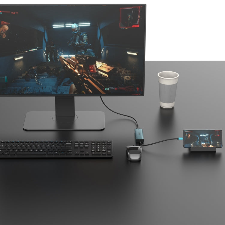 Onten UC123 Docking station HUB 5 in 1 da USB-C/Tipo-C a HDMI + USB 3.0 con ingresso 5V, UC123