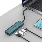 Onten UC123 Docking station HUB 5 in 1 da USB-C/Tipo-C a HDMI + USB 3.0 con ingresso 5V, UC123