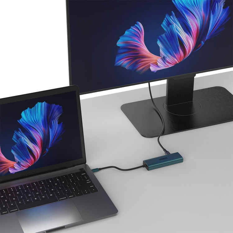 Onten UC125 HUB multifunzione 5 in 1 da USB-C / Type-C a HDMI+USB3.0+PD3.0 con scheda di rete da 100 Mbps, UC125