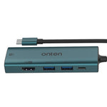 Onten UC126 Docking station HUB multifunzione 5 in 1 da USB-C/Tipo-C a doppio HDM I+ USB2.0 + PD3.0, UC126