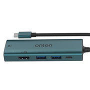Onten UC126 Docking station HUB multifunzione 5 in 1 da USB-C/Tipo-C a doppio HDM I+ USB2.0 + PD3.0, UC126