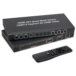Splitter HDMI 4x1 4K con acquisizione video USB 3.0