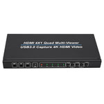 Splitter HDMI 4x1 4K con acquisizione video USB 3.0