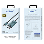 Cavo USB-C a HDMI 8K 60Hz 1,8m Onten UC982