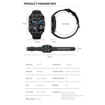 DM05 Orologio sportivo intelligente BT5.2 da 1,83 pollici, supporto per sonno/frequenza cardiaca/ossigeno nel sangue/temperatura/zucchero cardiaco/monitoraggio della pressione sanguigna