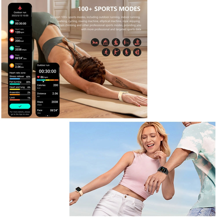 DM05 Orologio sportivo intelligente BT5.2 da 1,83 pollici, supporto per sonno/frequenza cardiaca/ossigeno nel sangue/temperatura/zucchero cardiaco/monitoraggio della pressione sanguigna