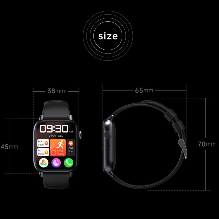 QS08 PRO Orologio sportivo intelligente BT5.2 da 1,83 pollici, supporto per sonno/frequenza cardiaca/ossigeno nel sangue/temperatura/monitoraggio della pressione sanguigna