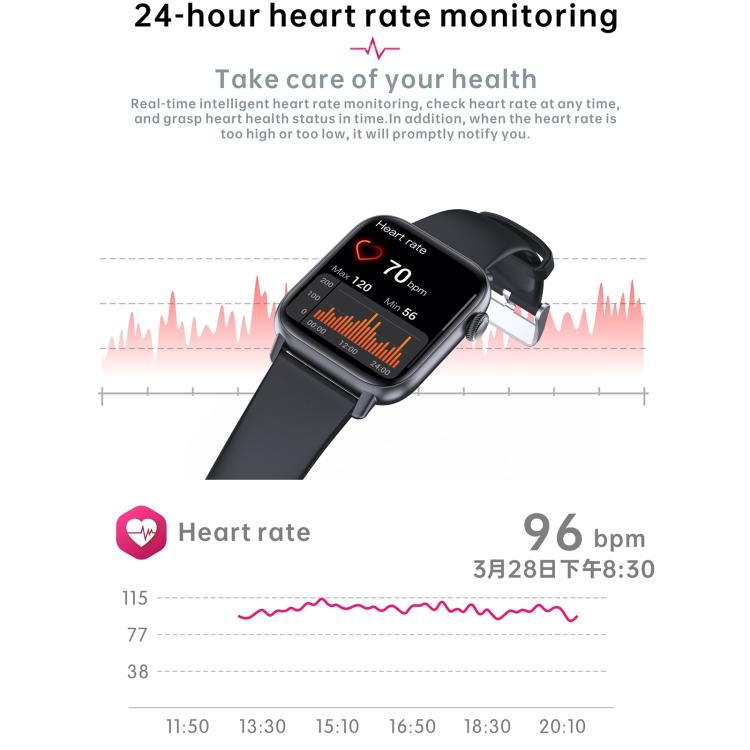 QS08 PRO Orologio sportivo intelligente BT5.2 da 1,83 pollici, supporto per sonno/frequenza cardiaca/ossigeno nel sangue/temperatura/monitoraggio della pressione sanguigna