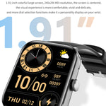 QS11 Orologio sportivo intelligente BT5.2 da 1,91 pollici, supporto per sonno/frequenza cardiaca/ossigeno nel sangue/temperatura/monitoraggio della pressione sanguigna
