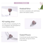 Accessori per collana braccialetto fai-da-te con perline a cuore rosso in argento sterling S925