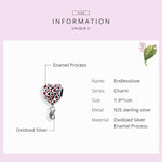 Accessori per collana braccialetto fai-da-te con perline a cuore rosso in argento sterling S925