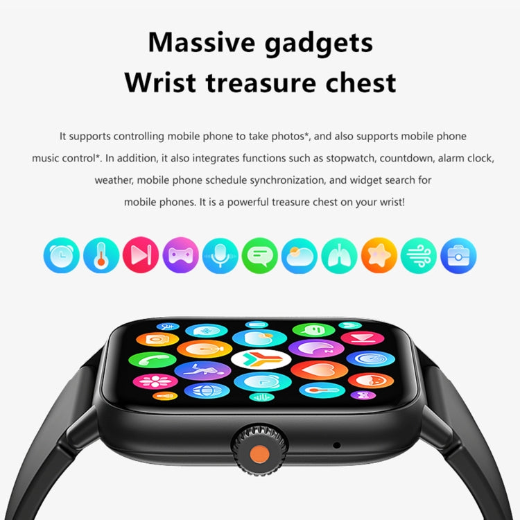 QS13 Orologio sportivo intelligente BT5.2 da 1,83 pollici, supporto chiamata Bluetooth/sonno/glicemia/ossigeno nel sangue/frequenza cardiaca/monitoraggio della pressione sanguigna