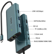 Onten UC961 Docking station HUB multifunzione USB-C / Type-C 9 in 1, UC961