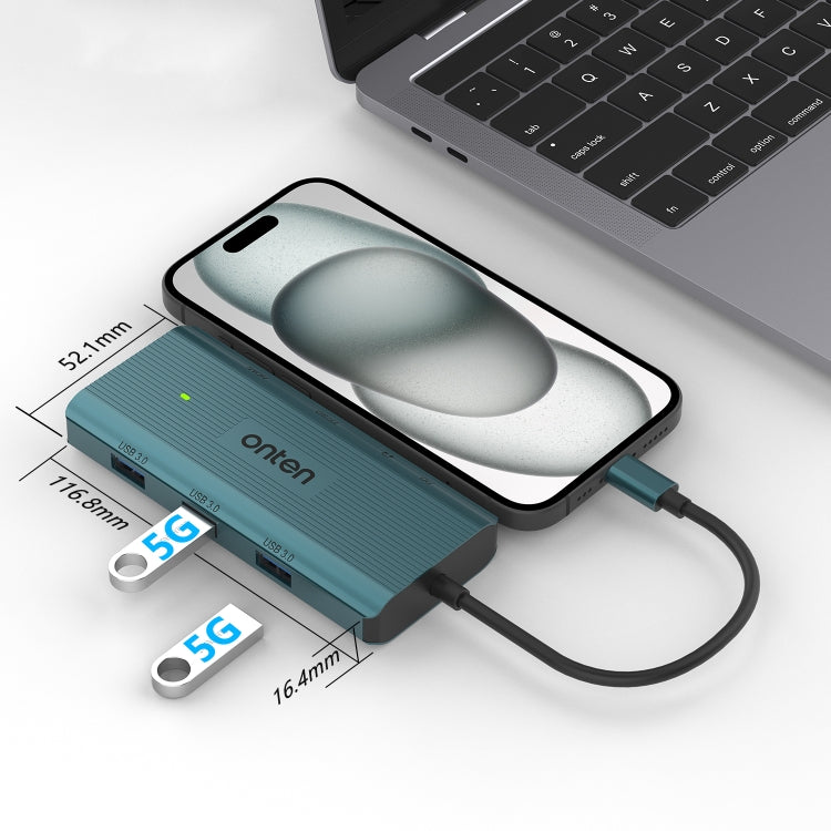 Onten UC961 Docking station HUB multifunzione USB-C / Type-C 9 in 1, UC961
