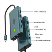 Onten UC962 Docking station HUB multifunzione USB-C/Type-C 10 in 1, UC962