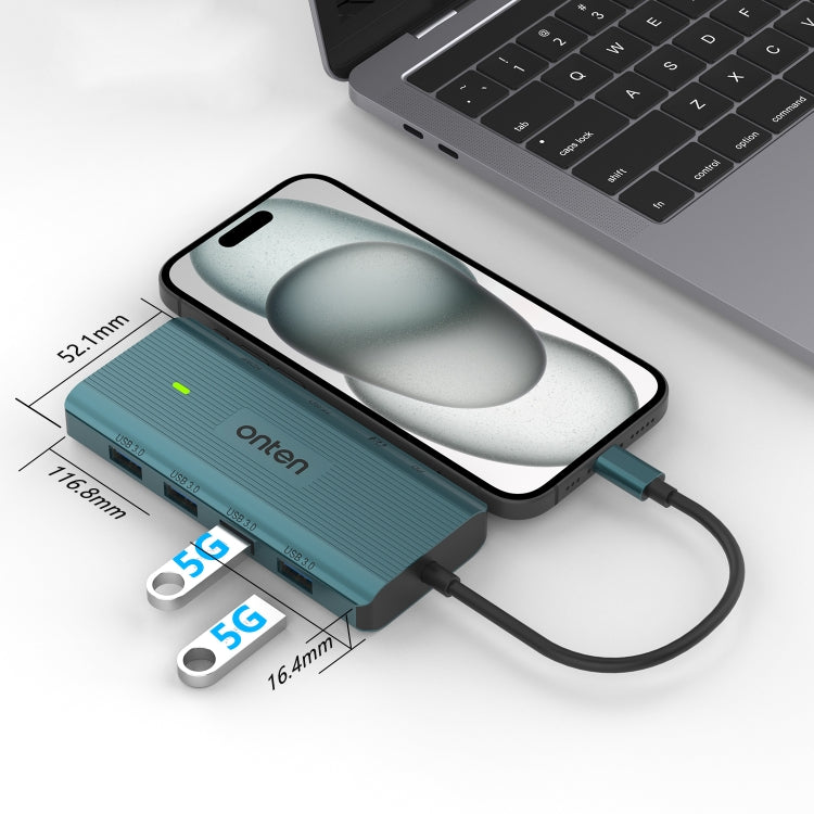 Onten UC962 Docking station HUB multifunzione USB-C/Type-C 10 in 1, UC962
