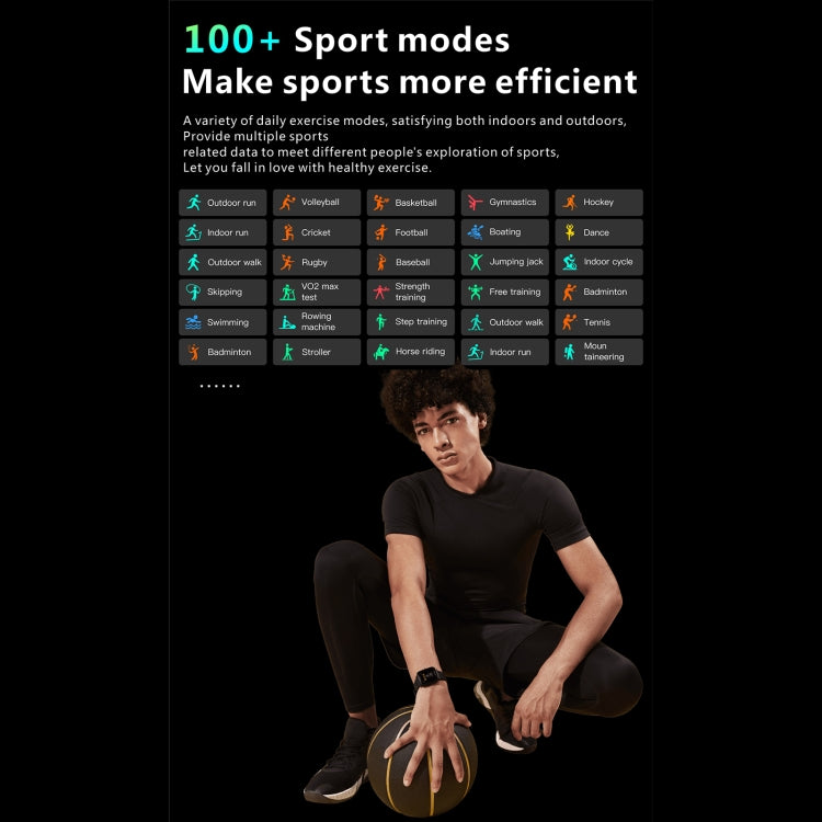 QX9 Orologio sportivo intelligente BT5.2 da 1,96 pollici, supporto per chiamate Bluetooth/sonno/ossigeno nel sangue/frequenza cardiaca/monitoraggio della pressione sanguigna