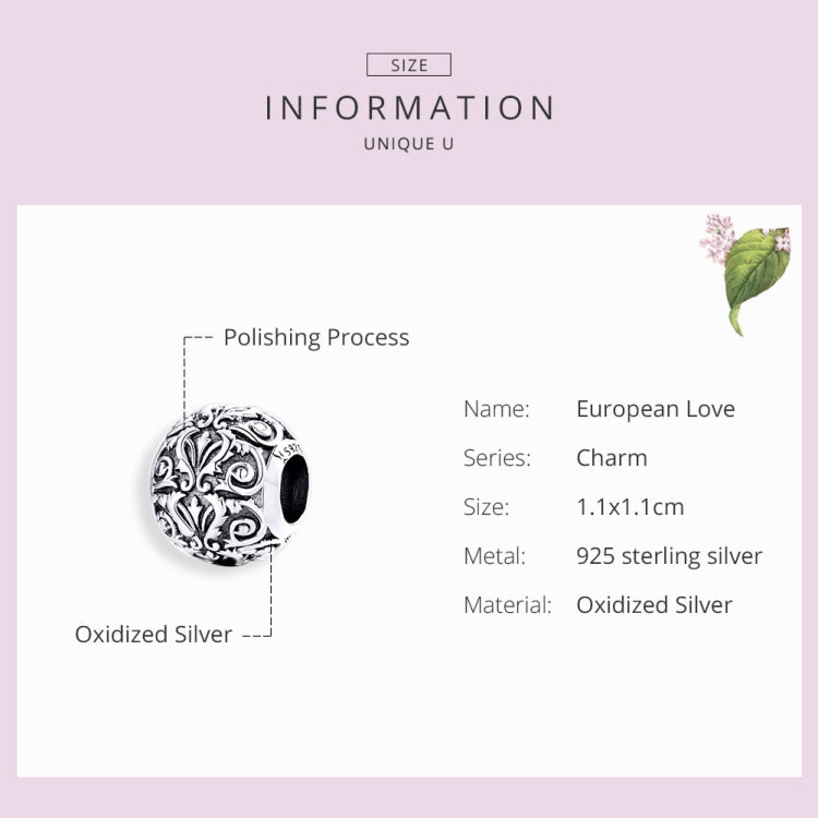 Accessori per collana braccialetto fai-da-te con perline a forma di fiore retrò in argento sterling S925