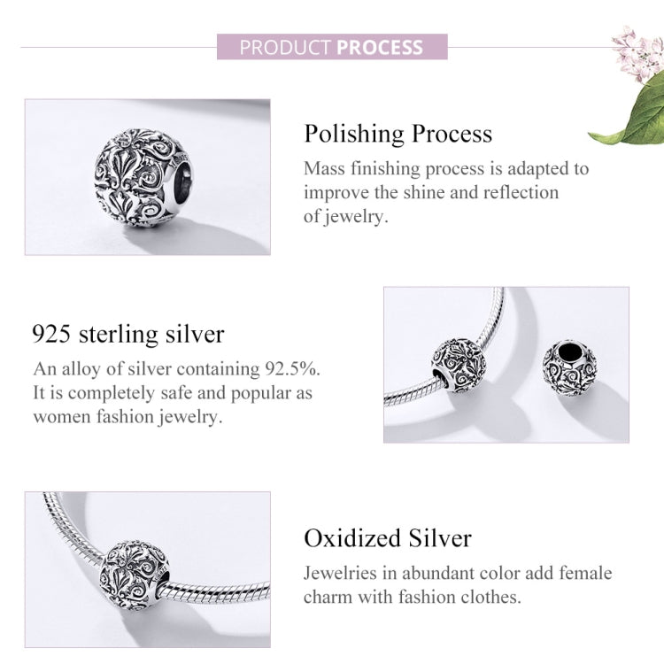 Accessori per collana braccialetto fai-da-te con perline a forma di fiore retrò in argento sterling S925