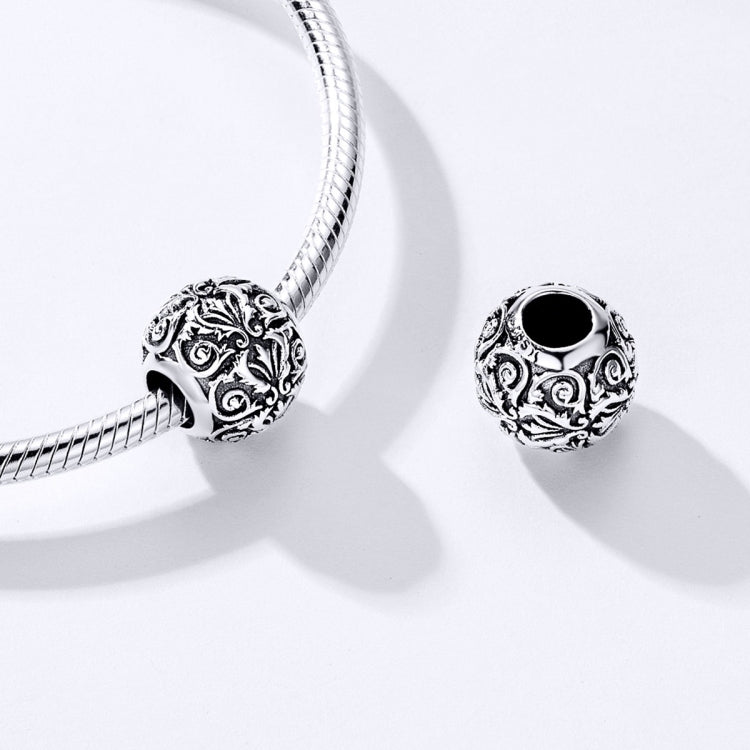 Accessori per collana braccialetto fai-da-te con perline a forma di fiore retrò in argento sterling S925