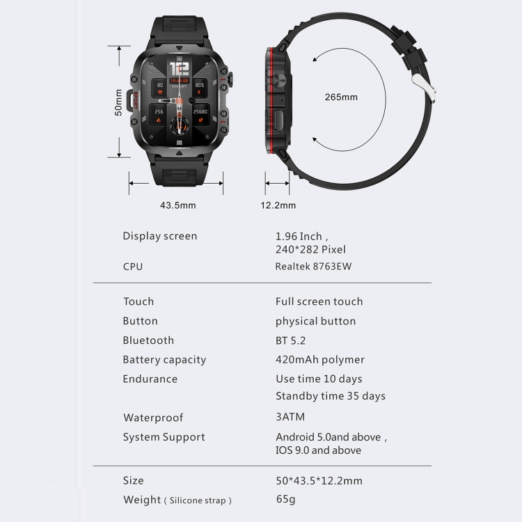 QX11 Orologio sportivo intelligente BT5.2 da 1,96 pollici, supporto per chiamate Bluetooth/sonno/ossigeno nel sangue/frequenza cardiaca/monitoraggio della pressione sanguigna