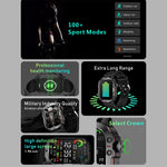 QX11 Orologio sportivo intelligente BT5.2 da 1,96 pollici, supporto per chiamate Bluetooth/sonno/ossigeno nel sangue/frequenza cardiaca/monitoraggio della pressione sanguigna