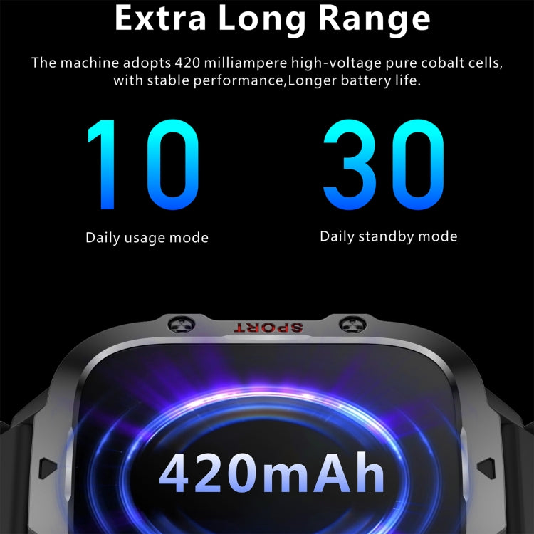 QX11 Orologio sportivo intelligente BT5.2 da 1,96 pollici, supporto per chiamate Bluetooth/sonno/ossigeno nel sangue/frequenza cardiaca/monitoraggio della pressione sanguigna