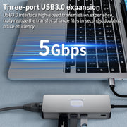 BYL-2401 Docking station HUB 8 in 1 da tipo C a PD100W + USB 3.0 + HDMI + DP + RJ45 HUB, BYL-2401