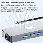 BYL-2401 Docking station HUB 8 in 1 da tipo C a PD100W + USB 3.0 + HDMI + DP + RJ45 HUB, BYL-2401