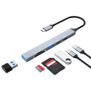 ADS-807 PD100 6 in 1 da tipo C a PD100W + USB 3.0 + USB 2.0 + docking station HUB SD/TF, ADS-807