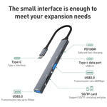 ADS-807 PD100 6 in 1 da tipo C a PD100W + USB 3.0 + USB 2.0 + docking station HUB SD/TF, ADS-807