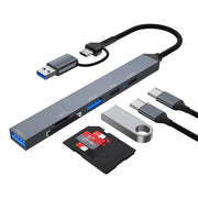 ADS-807D 6 in 1 USB + Tipo C a PD100W + USB 3.0/2.0 + Docking station HUB SD/TF, ADS-807D