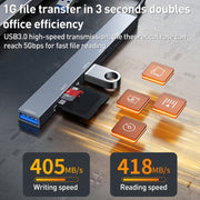 ADS-807D 6 in 1 USB + Tipo C a PD100W + USB 3.0/2.0 + Docking station HUB SD/TF, ADS-807D