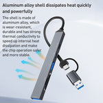 ADS-807D 6 in 1 USB + Tipo C a PD100W + USB 3.0/2.0 + Docking station HUB SD/TF, ADS-807D