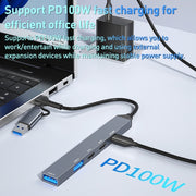 ADS-809D 5 in 1 USB + Tipo C a PD100W + USB 3.0/2.0 + Docking station HUB Tipo C, ADS-809D